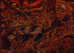 Fleeing Under Flaming Clouds

Oil, 9 X 12 ft ( 2.75 X 3.65m)

1982